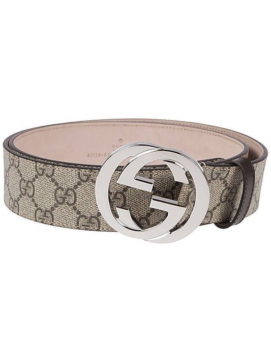 Interlocking GG Buckle Supreme Belt Beige - GUCCI - BALAAN 1