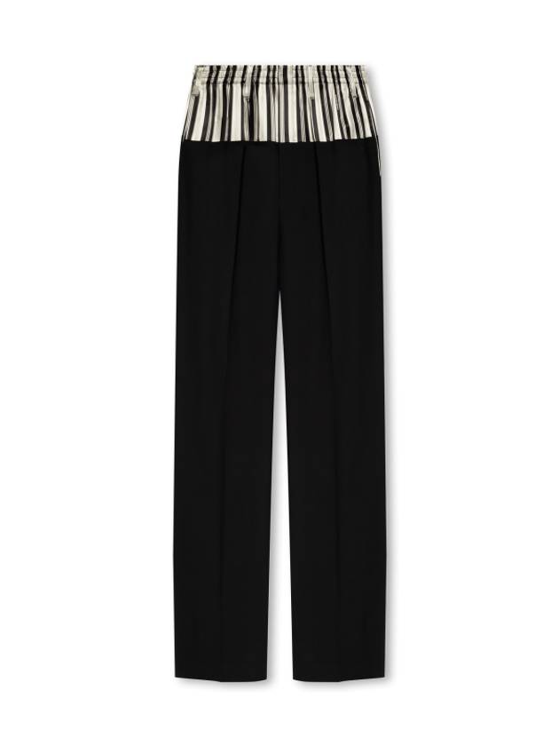 Wool Layered Wide Pants Black - FENDI - BALAAN 2