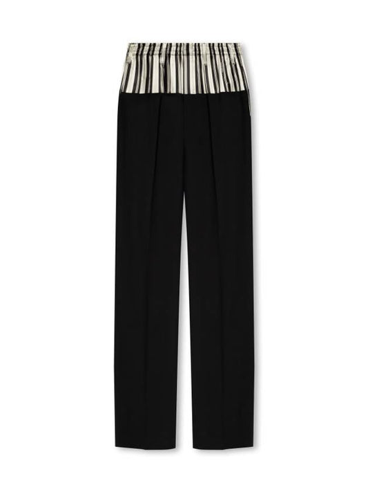 Wool Layered Wide Pants Black - FENDI - BALAAN 2