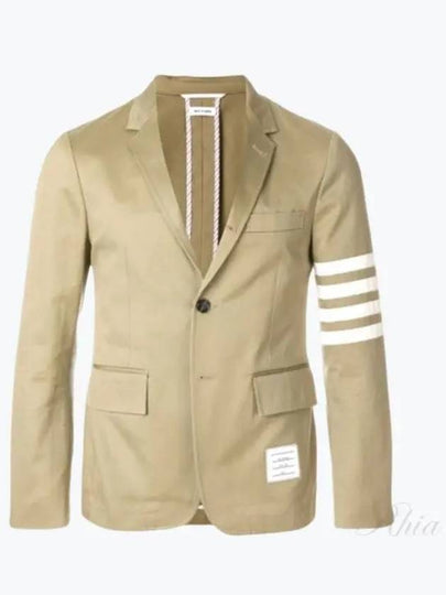 4 Bar Armband Cotton Blazer Jacket Camel - THOM BROWNE - BALAAN 2