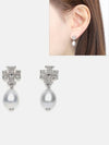 Kira Pave Pearl Drop Earrings Silver - TORY BURCH - BALAAN 2