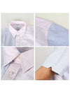 Logo Stripe Short Sleeve Shirt Pink Blue - THOM BROWNE - BALAAN 4