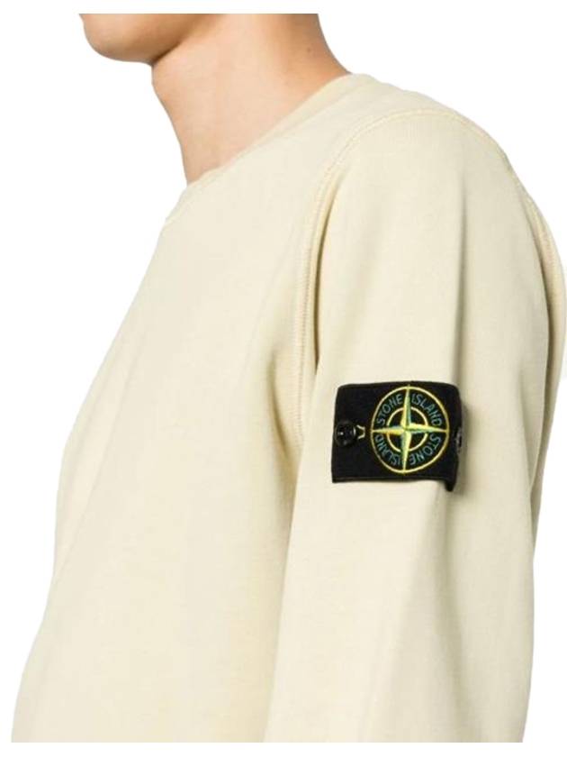 Wappen Patch Garment Dyed Sweatshirt Yellow - STONE ISLAND - BALAAN 6