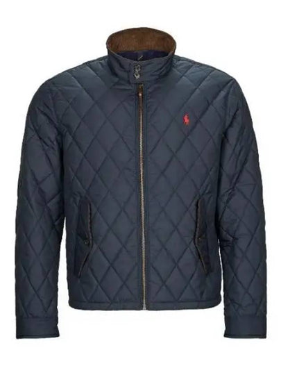 Diamond Quilted Zip Up Jacket Navy - POLO RALPH LAUREN - BALAAN 2