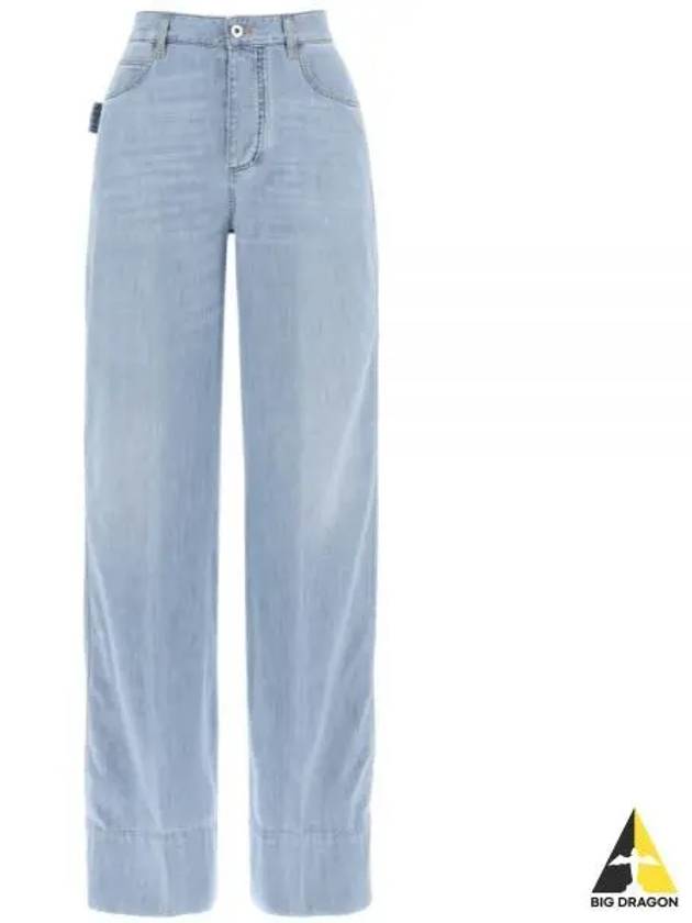 Wide Leg Denim Jeans Light Bleach - BOTTEGA VENETA - BALAAN 2