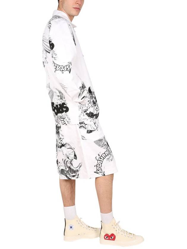 Printed Wide Leg Shorts White - COMME DES GARCONS - BALAAN 3