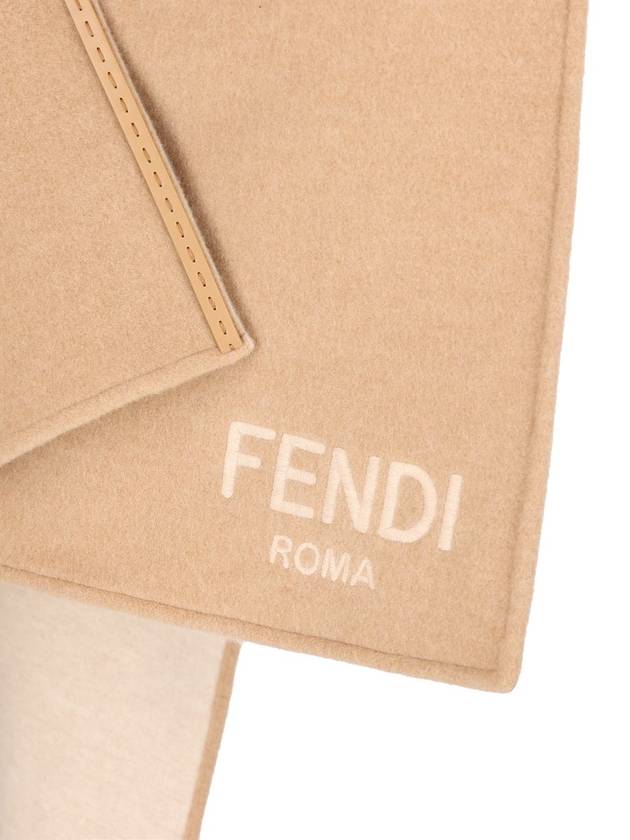 Roma Wool Poncho Beige - FENDI - BALAAN 4