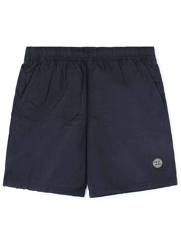 Men's Logo Patch Nylon Swim Shorts Purple - STONE ISLAND - BALAAN.