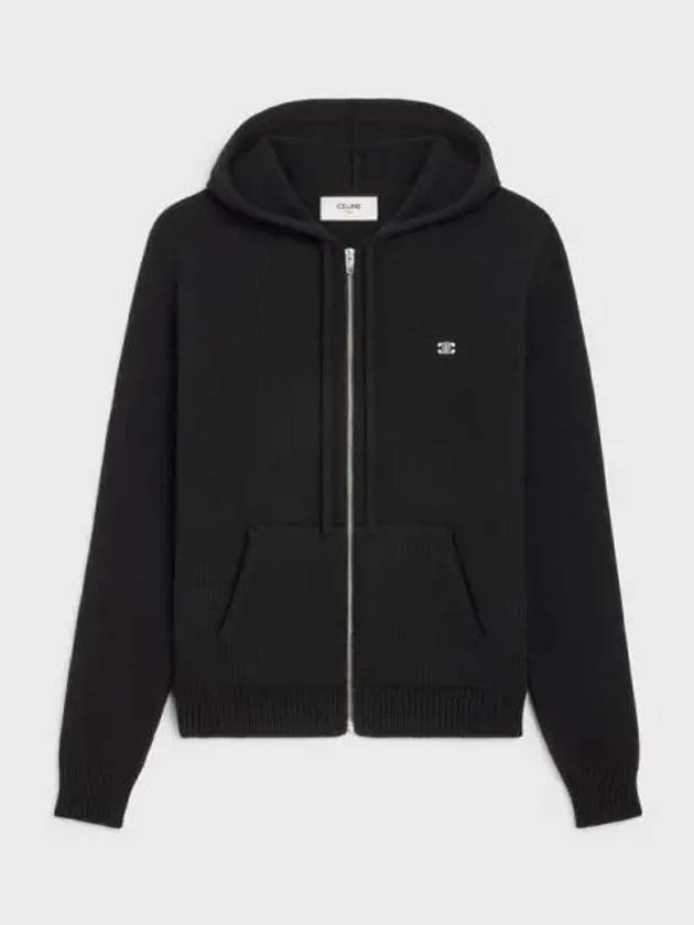 Triomphe Wool Zip-Up Hoodie Black - CELINE - BALAAN 2