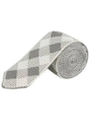 Gingham Check Silk Jacquard Neck Tie Light Grey - THOM BROWNE - BALAAN 4