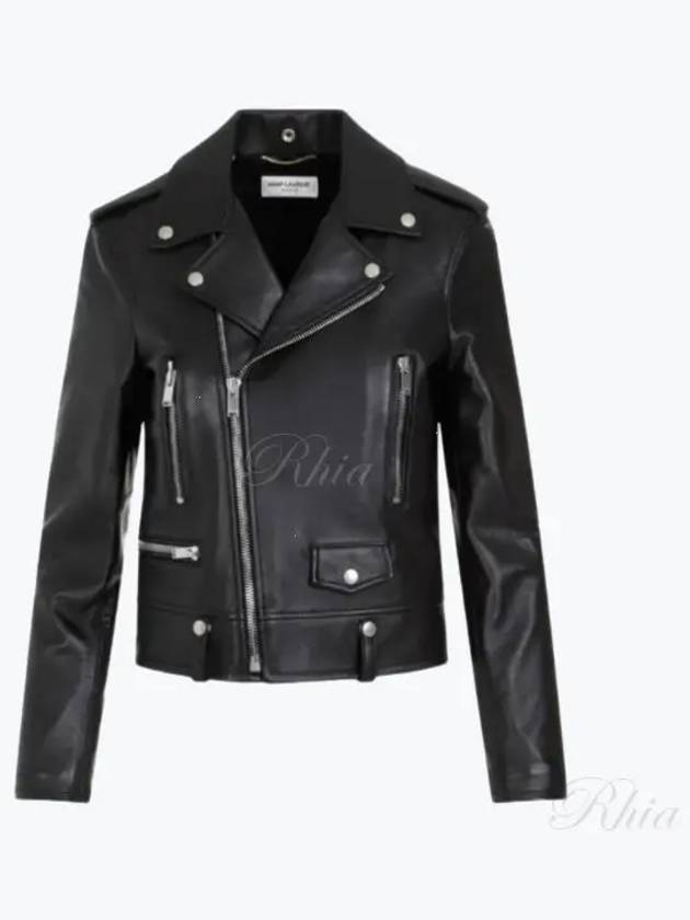 Classic Lambskin Biker Jacket Black - SAINT LAURENT - BALAAN 2