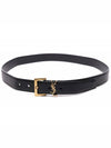 Men's Monogram Grain Leather Belt Gold - SAINT LAURENT - BALAAN 5