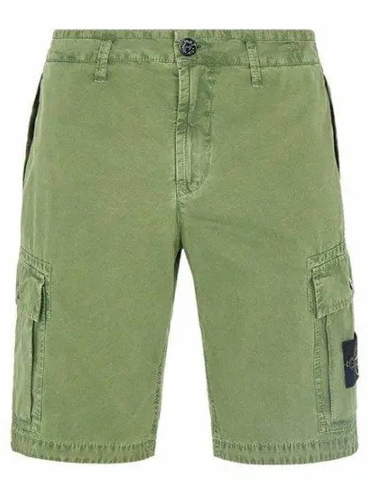 Men's Wappen Patch Pocket Bermuda Cargo Shorts Khaki - STONE ISLAND - BALAAN 2