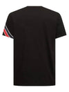 Men's Tricolor Cotton Short Sleeve T-Shirt Black - MONCLER - BALAAN 3