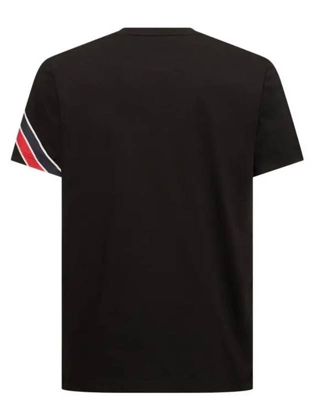 Men's Tricolor Cotton Short Sleeve T-Shirt Black - MONCLER - BALAAN 3