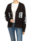 Women's Cashmere B Logo Cardigan Black - BARRIE - BALAAN 7