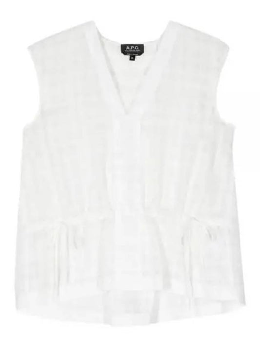 V-neck Check Pattern Sleeveless White - A.P.C. - BALAAN 2