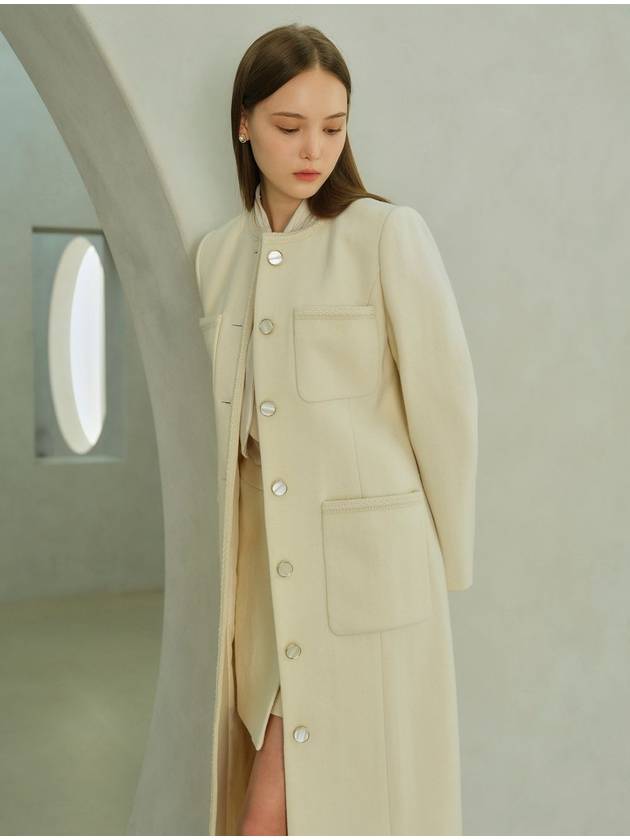 Elena Round Trimming Coat (AW Hainsworth) Ivory - AME - BALAAN 7