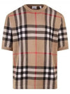 Men's Jacquard Check Pattern Silk Wool Knit Top Beige - BURBERRY - BALAAN 2