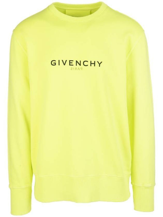 reverse logo printing sweatshirt neon yellow - GIVENCHY - BALAAN 1