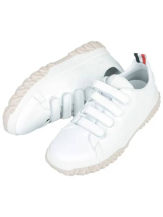 Vitello Calf Court Low Top Sneakers White - THOM BROWNE - BALAAN 5