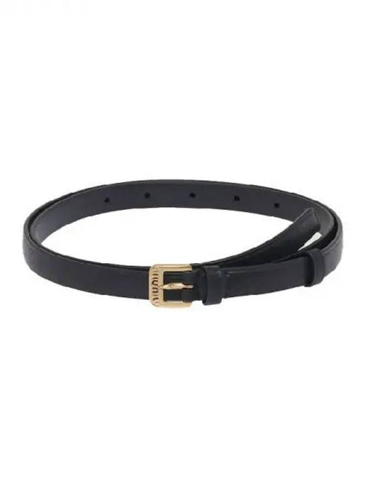 Logo square buckle leather belt - MIU MIU - BALAAN 1