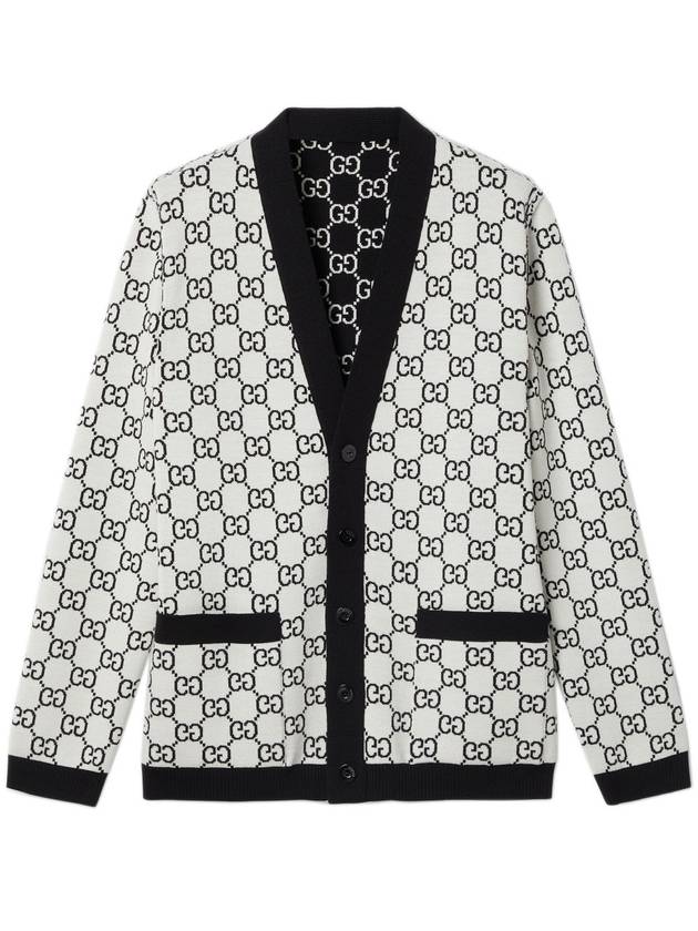 Reversible GG Wool Jacquard Cardigan Grey - GUCCI - BALAAN 2