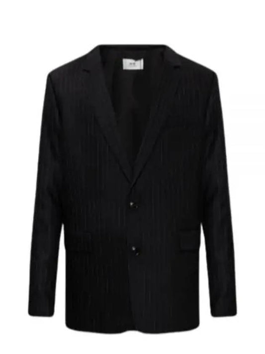 Men's Wool Cotton Herringbone Jacket Black - AMI - BALAAN 2