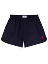 Heart Logo Swim Shorts Navy - AMI - BALAAN 2