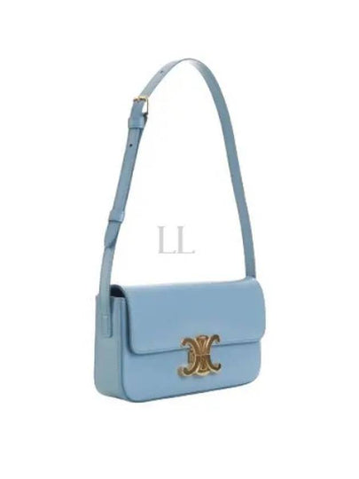 Claude Shiny Calfskin Shoulder Bag Blue - CELINE - BALAAN 2