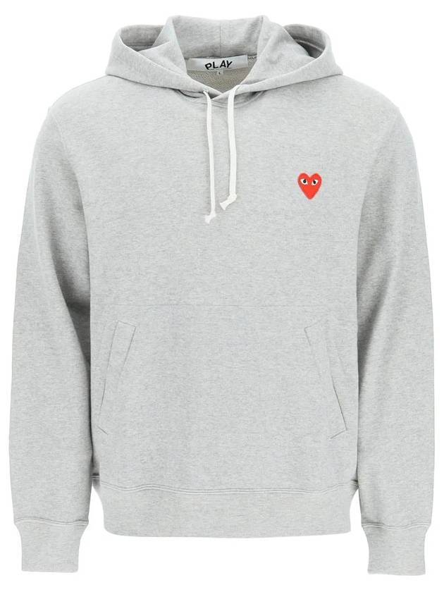 Red Heart Wappen Hoodie P1 T1701 Grey - COMME DES GARCONS PLAY - BALAAN 2