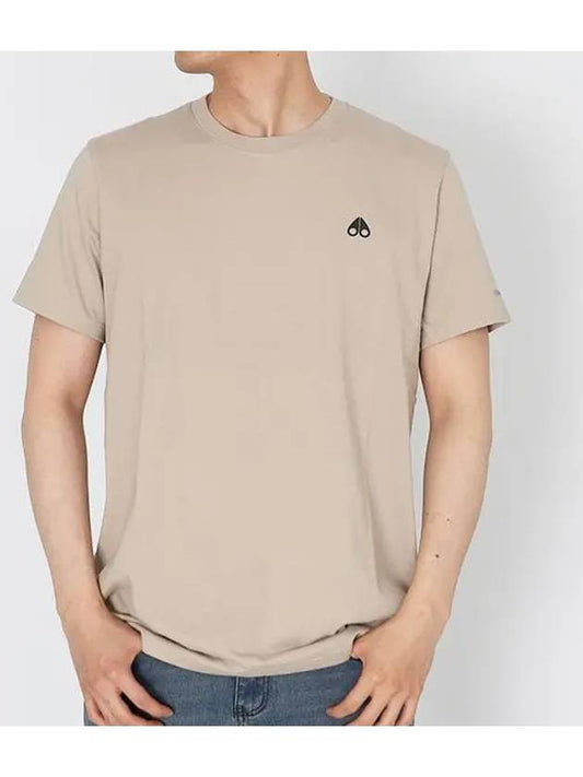 Chest Logo Cotton Short Sleeve T-Shirt Brown - MOOSE KNUCKLES - BALAAN.