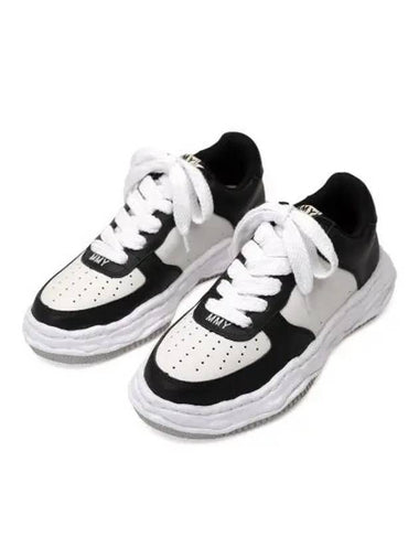 A11FW712 Black White Wayne Leather Low Sneakers - MIHARA YASUHIRO - BALAAN 1