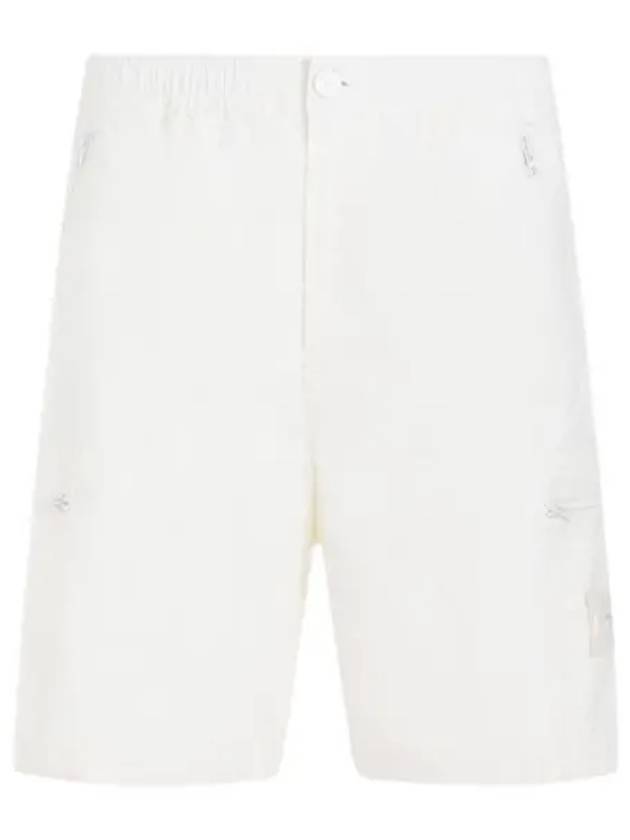 Cargo Bermuda Comfort Fit Cotton Shorts Off White - STONE ISLAND - BALAAN 2