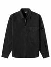 Garment Dyeing Lens Wappen Zip-Up Long Sleeve Shirt Black - CP COMPANY - BALAAN 2