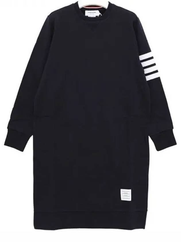 Classic Loopback 4-Bar Sweater Midi Dress Light Navy - THOM BROWNE - BALAAN 2