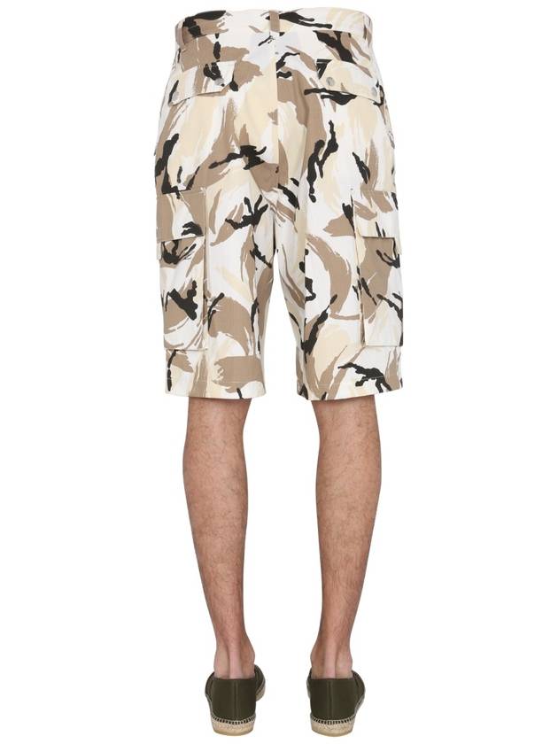 Camo Plage Print Cargo Bermuda Shorts Blanc - KENZO - BALAAN 5