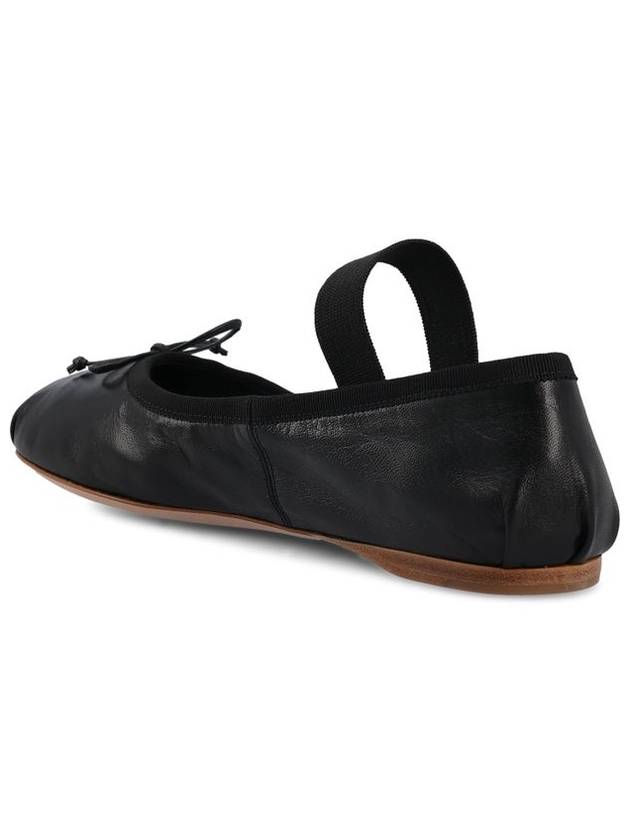 Women's Logo Leather Ballerinas Black - MIU MIU - BALAAN 4