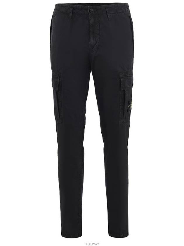 Men's Wappen Patch Slim Cargo Straight Pants Black - STONE ISLAND - BALAAN 2