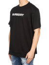 Logo Print Cotton Oversized Short Sleeve T-Shirt Black - BURBERRY - BALAAN 4