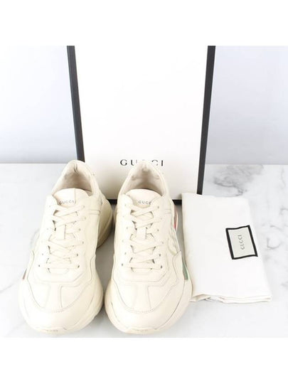 Rhyton strip logo sneakers 6 5 255 - GUCCI - BALAAN 2