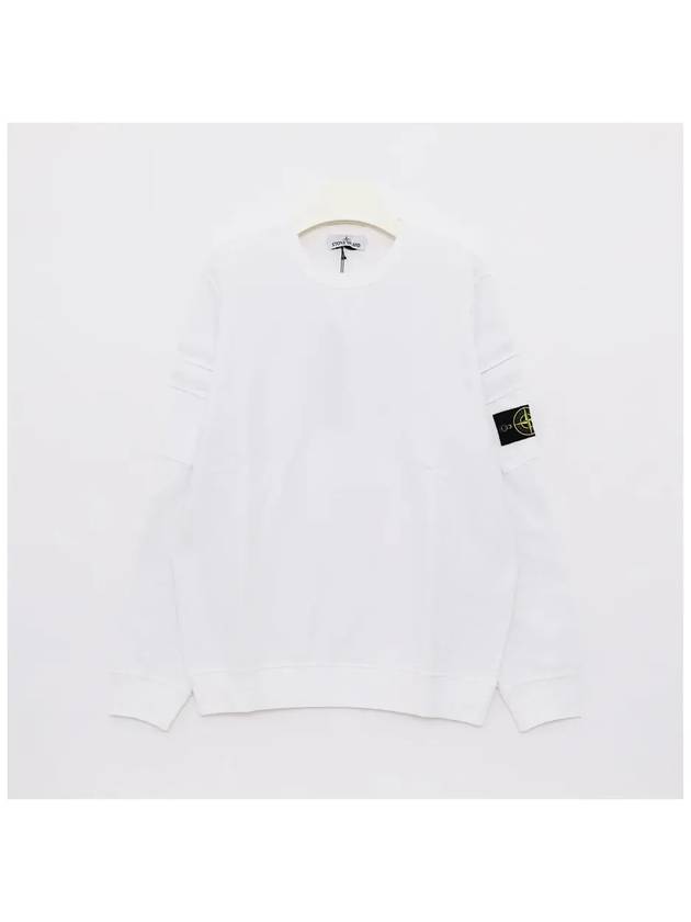 Men's Wappen Patch Cargo Pocket Sweatshirt White - STONE ISLAND - BALAAN 3