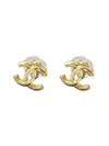 CC logo crystal earrings gold - CHANEL - BALAAN 1