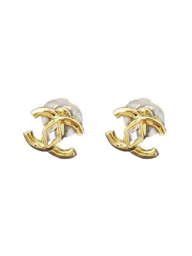 CC logo crystal earrings gold - CHANEL - BALAAN 1