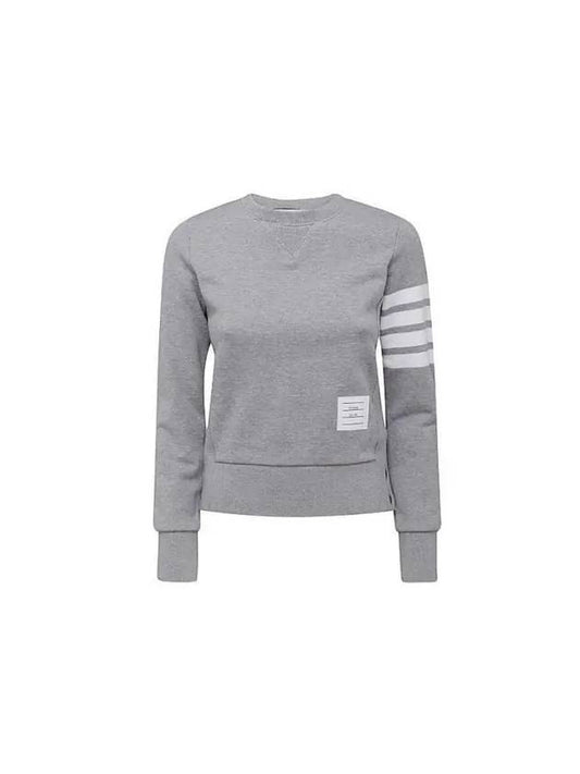 Engineered 4 Bar Stripe Loopback Jersey Knit Crewneck Sweatshirt Light Grey - THOM BROWNE - BALAAN 2