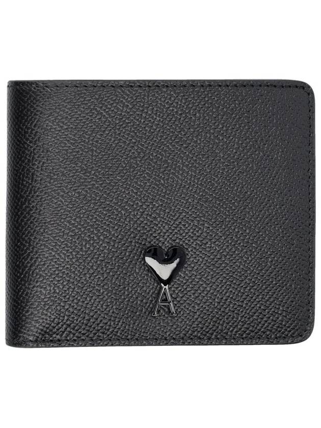 Paris Logo Plaque Bifold Bifold Wallet Black - AMI - BALAAN 1