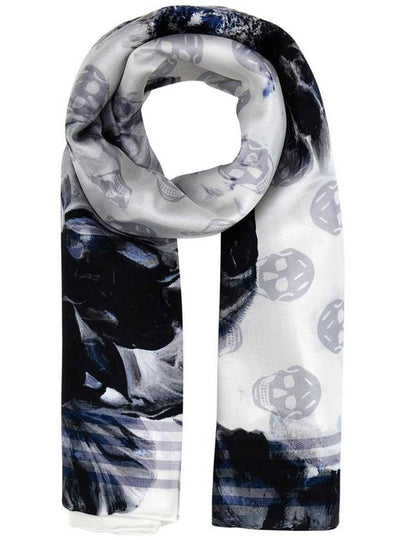 Muffler Scarf 780204 3001Q 9263 IVORY LIGHT GRAY - ALEXANDER MCQUEEN - BALAAN 2