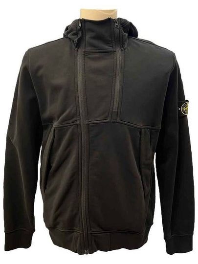 Men's Logo Wappen Double Zipper Hooded Zip Up Black - STONE ISLAND - BALAAN 2