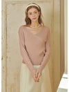 Eflores V-neck wrap knit top pink - MICANE - BALAAN 2