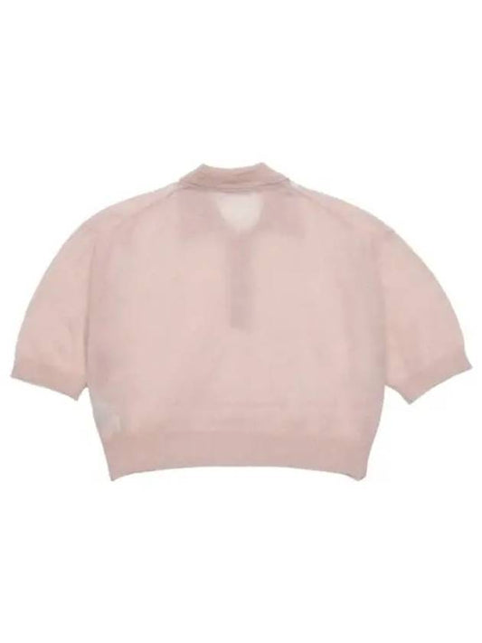 Women's Knit Mohair Crop Top Knit Light Pink A23SP04FG LP Knit - AURALEE - BALAAN 2